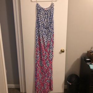 Lilly Pulitzer Floor Length Strapless Dress Size L